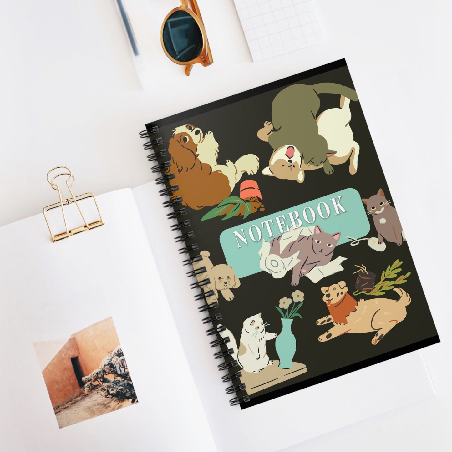 cute pets Spiral Notebook - Ruled Line